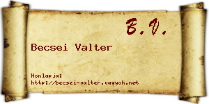 Becsei Valter névjegykártya